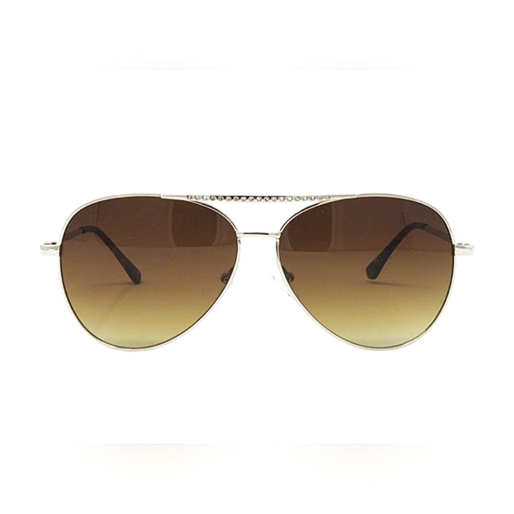 Guess Aviator Sunglasses Brown Gradient Gold Frame Top Gun Unisex Glasses